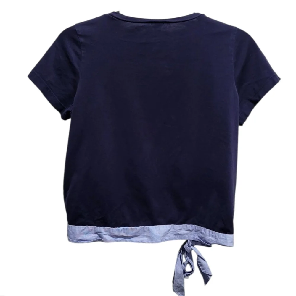J.crew Side Tie Navy Blue Tee